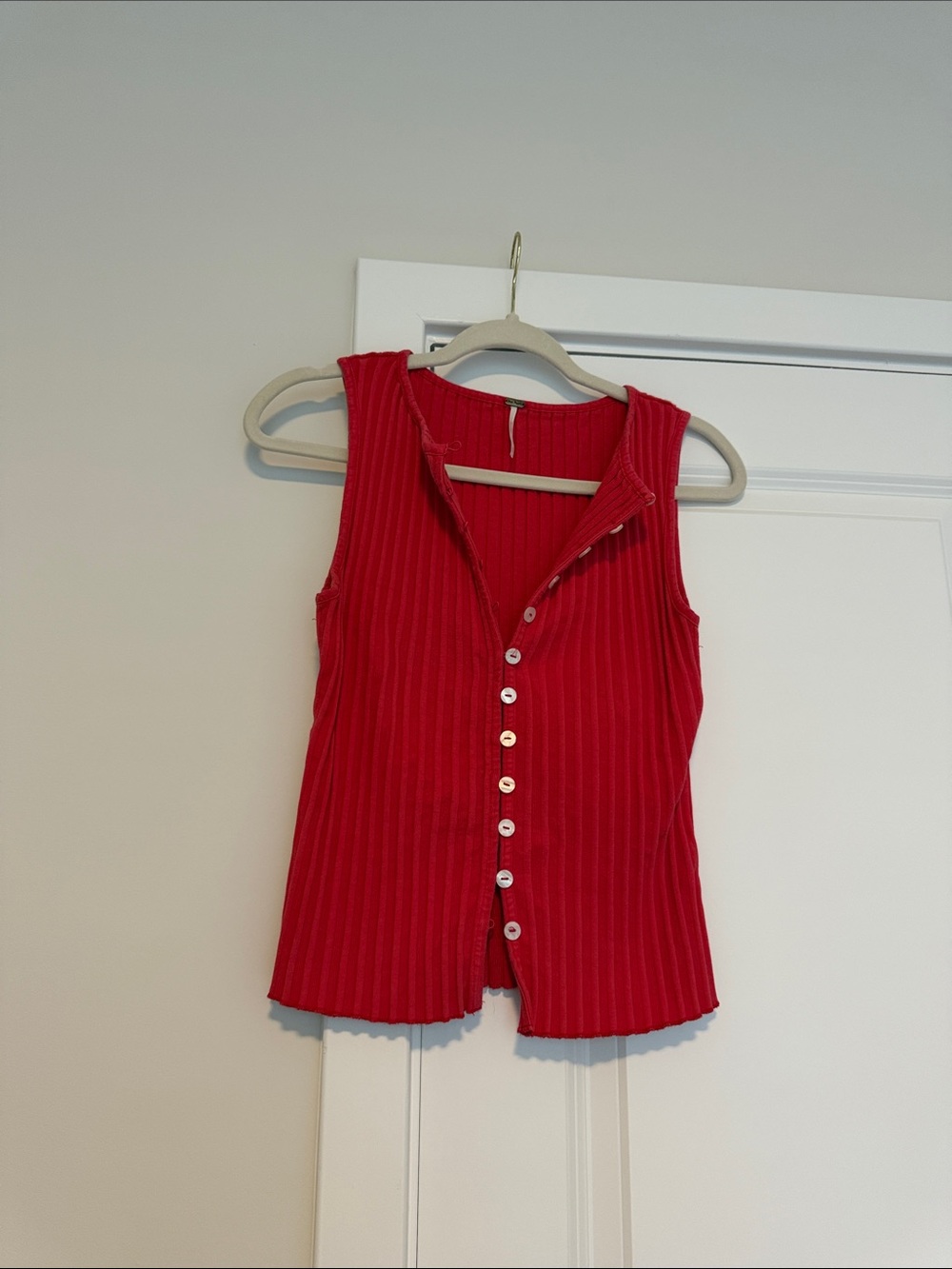 Free People Tilly Ribbed Button-Up Tank